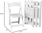 Resin Folding Chairs, Padded Seat, 800 lb, White, 48 Pack in White, alternate view 2