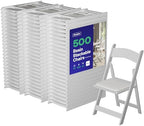 Resin Folding Chairs, Padded Seat, 800 lb, White, 500 Pack in White