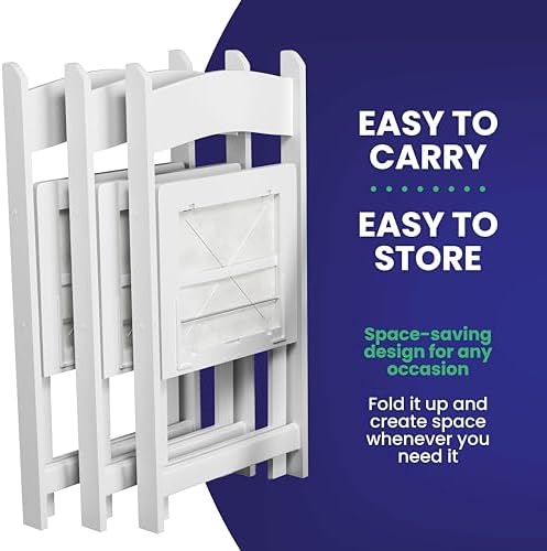 Resin Folding Chairs, Padded Seat, 800 lb, White, 500 Pack in White, alternate view 6