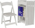 Resin Folding Chairs, Padded Seat, 800 lb, White, 8 Pack in White
