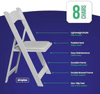 Resin Folding Chairs, Padded Seat, 800 lb, White, 8 Pack in White, alternate view 3