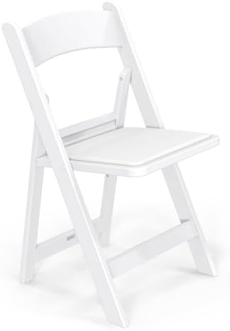 Resin Folding Chairs with Cushion, Foldable Plastic Chair with Comfortable Padded Seats, Perfect for Event Party
