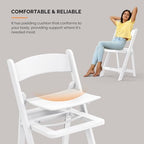 Resin Folding Chairs with Cushion, Foldable Plastic Chair with Comfortable Padded Seats, Perfect for Event Party, alternate