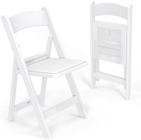 Resin Folding Chairs with Cushion, Foldable Plastic Chair with Comfortable Padded Seats, Perfect for Event Party