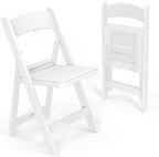 Resin Folding Chairs with Cushion, Foldable Plastic Chair with Comfortable Padded Seats, Perfect for Event Party