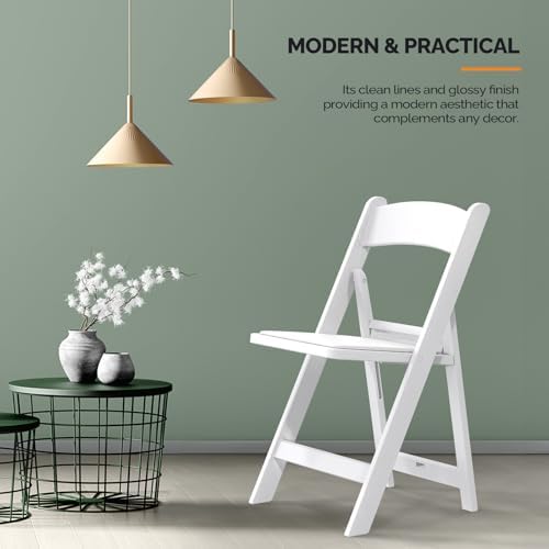 Resin Folding Chairs with Cushion, Foldable Plastic Chair with Comfortable Padded Seats, Perfect for Event Party, alternate