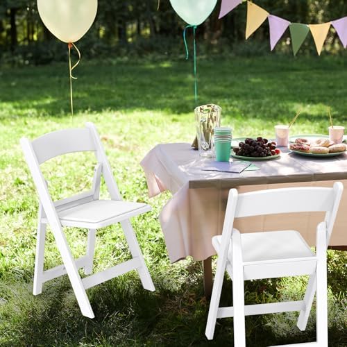 Resin Folding Chairs with Cushion, Foldable Plastic Chair with Comfortable Padded Seats, Perfect for Event Party, alternate