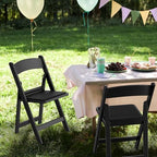 Resin Folding Chairs with Cushion, Foldable Plastic Chair with Comfortable Padded Seats, Perfect for Event Party, alternate