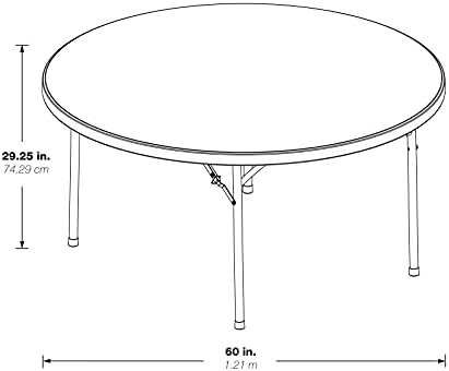 Resin Folding Table for Banquets, Picnics, and Parties, 60 Inch, Round, alternate view 3