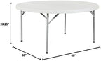 Resin Folding Table for Banquets, Picnics, and Parties, 60 Inch, Round, alternate view 5