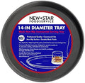 Restaurant Grade Non-Slip Serving Tray, 14 Inch Round Black Plastic Tray with Rubber-Lined Surface, Bar