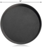 Restaurant Grade Non-Slip Serving Tray, 14 Inch Round Black Plastic Tray with Rubber-Lined Surface, Bar, alternate view 2