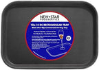 Restaurant Grade Non-Slip Tray, Plastic, Rubber Lined, Rectangular, 10-Inch x 14-Inch, Black in Black