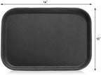 Restaurant Grade Non-Slip Tray, Plastic, Rubber Lined, Rectangular, 10-Inch x 14-Inch, Black (Pack of 2), alternate view 2