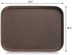 Restaurant Grade Non-Slip Tray, Plastic, Rubber Lined, Rectangular (Brown, 12-Inch x 16-Inch) in Brown, alternate view 2