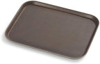 Restaurant Grade Non-Slip Tray, Plastic, Rubber Lined, Rectangular (Brown, 12-Inch x 16-Inch) in Brown, alternate view 3