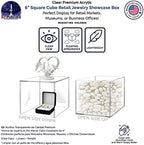 Retail Product Riser or Merchandise Storage Bin 6" Clear Acrylic Display Box with One Open Side No Lid Versatile, alternate