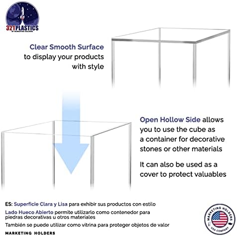 Retail Product Riser or Merchandise Storage Bin 6" Clear Acrylic Display Box with One Open Side No Lid Versatile, alternate