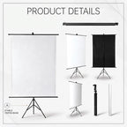 Retractable Passport Photo Backdrop with Stand, 35.4" x 59", White in White, alternate view 2