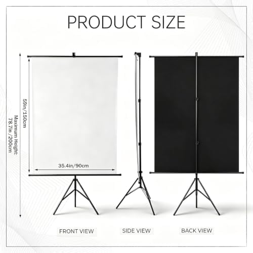 Retractable Passport Photo Backdrop with Stand, 35.4" x 59", White in White, alternate view 4