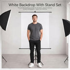 Retractable Passport Photo Backdrop with Stand, 35.4" x 59", White in White, alternate view 6