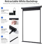 Retractable Photo Backdrop, 36 x 56 White Background Screen, alternate view 4