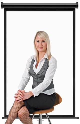 Retractable White Backdrop 36 x 55in, ID Photo Background Screen