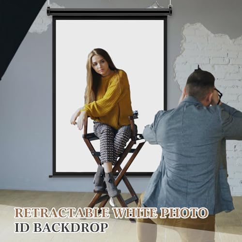 Retractable White Backdrop 36 x 55in, ID Photo Background Screen, alternate view 5