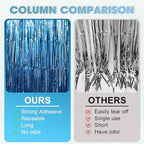 Retro Blue Foil Fringe Backdrop Curtains, 3.3x6.6ft, 6pcs in 3.3x6.6ft, alternate view 3
