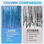 Retro Blue Foil Fringe Backdrop Curtains,3.3x8.2ft, 3 Pack in 3.3x8.2ft, alternate view 4