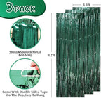 Retro Green Foil Fringe Backdrop Curtains, 3.3x6.6ft, 3pcs in 3.3x6.6ft, alternate view 3
