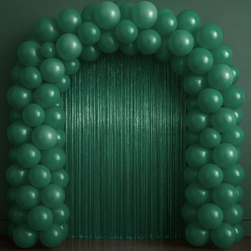 Retro Green Foil Fringe Backdrop Curtains, 3.3x6.6ft, 3pcs in 3.3x6.6ft, alternate view 6