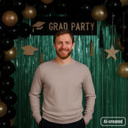 Retro Green Foil Fringe Backdrop Curtains, 3.3x6.6ft, 3pcs in 3.3x6.6ft, alternate view 7