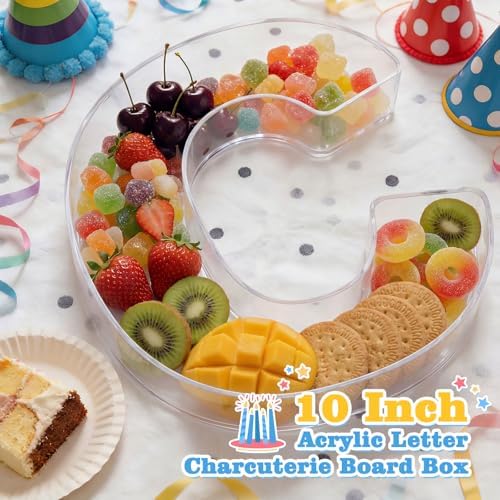 Reusable 10'' Fillable Acrylic Charcuterie Board Box Letter C in Letter C, alternate view 2