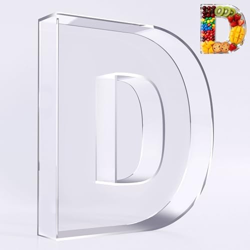 Reusable 10'' Fillable Acrylic Charcuterie Board Box Letter D in Letter D
