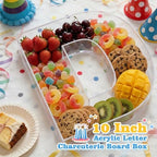 Reusable 10'' Fillable Acrylic Charcuterie Board Box Letter D in Letter D, alternate view 3