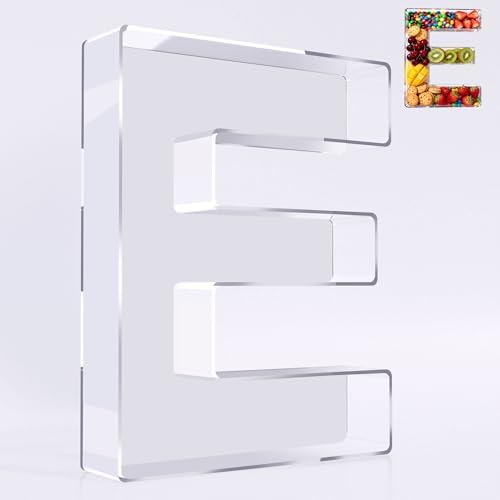 Reusable 10'' Fillable Acrylic Charcuterie Board Box Letter E in Letter E