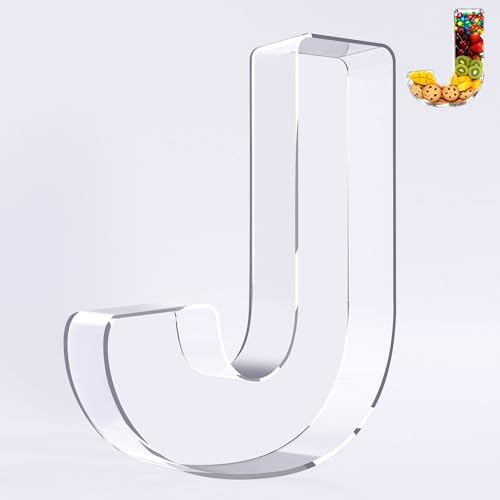 Reusable 10'' Fillable Acrylic Charcuterie Board Box Letter J in Letter J