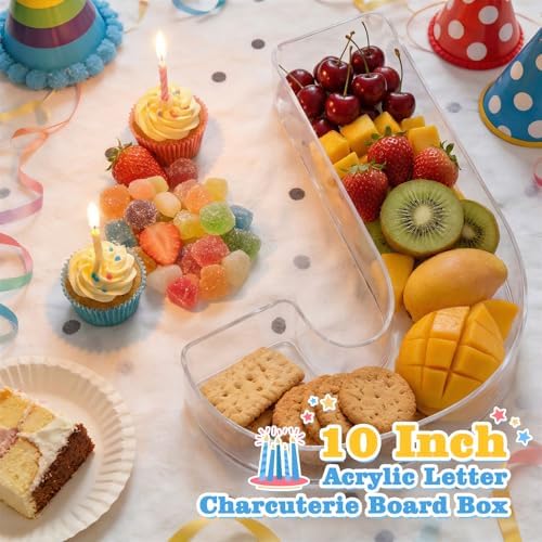 Reusable 10'' Fillable Acrylic Charcuterie Board Box Letter J in Letter J, alternate view 2