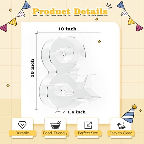 Reusable 10'' Fillable Acrylic Charcuterie Board Box Letter & in Letter &, alternate view 3
