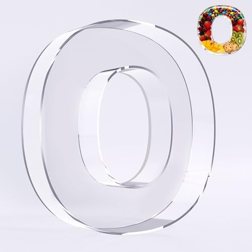 Reusable 10'' Fillable Acrylic Charcuterie Board Box Letter O in Letter O