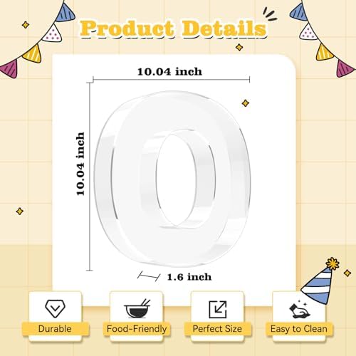 Reusable 10'' Fillable Acrylic Charcuterie Board Box Letter O in Letter O, alternate view 3