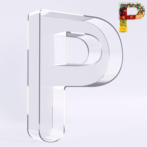 Reusable 10'' Fillable Acrylic Charcuterie Board Box Letter P in Letter P