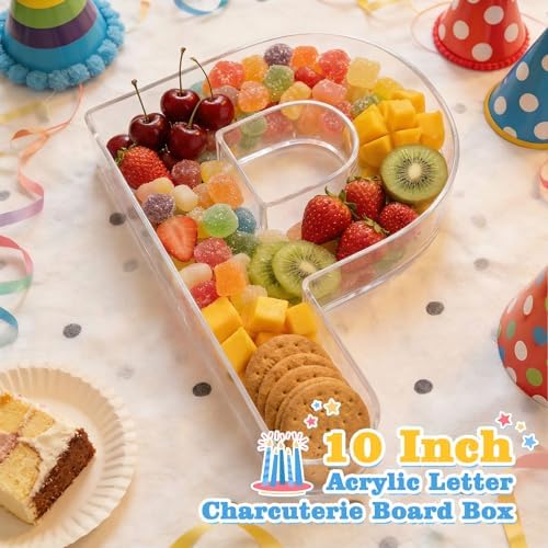 Reusable 10'' Fillable Acrylic Charcuterie Board Box Letter P in Letter P, alternate view 2