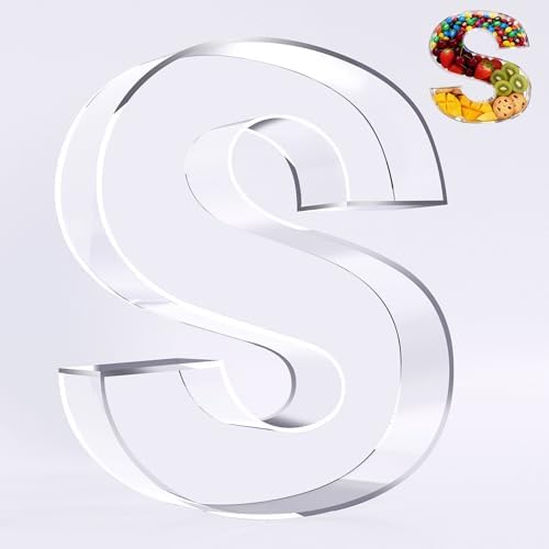 Reusable 10'' Fillable Acrylic Charcuterie Board Box Letter S in Letter S