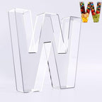 Reusable 10'' Fillable Acrylic Charcuterie Board Box Letter W in Letter W