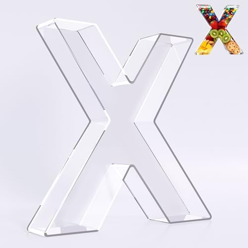 Reusable 10'' Fillable Acrylic Charcuterie Board Box Letter X in Letter X