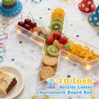 Reusable 10'' Fillable Acrylic Charcuterie Board Box Letter X in Letter X, alternate view 2