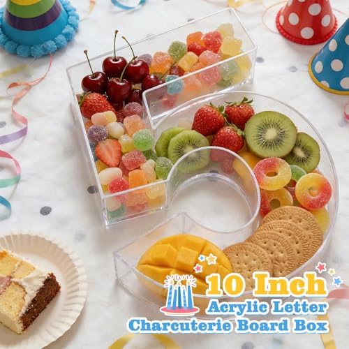 Reusable 10'' Fillable Acrylic Charcuterie Board Box Number 5 in Number 5, alternate view 2