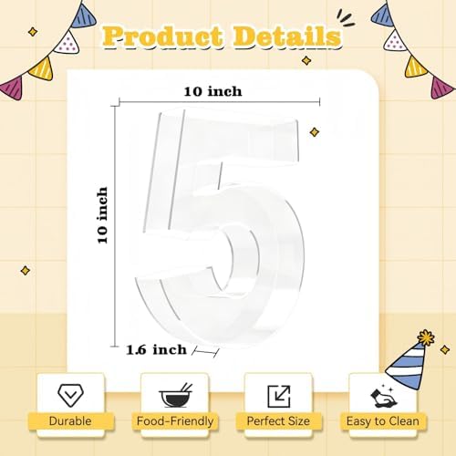 Reusable 10'' Fillable Acrylic Charcuterie Board Box Number 5 in Number 5, alternate view 3